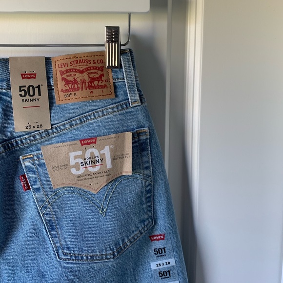 Levi’s 501 high rise skinny jean in tango raw hem - Picture 8 of 16